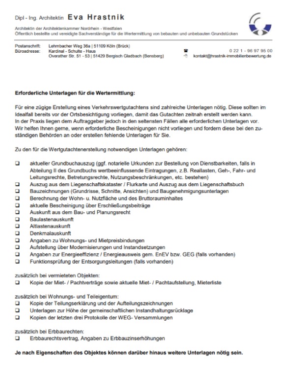 Checkliste Unterlagen (Stand 2020) bild